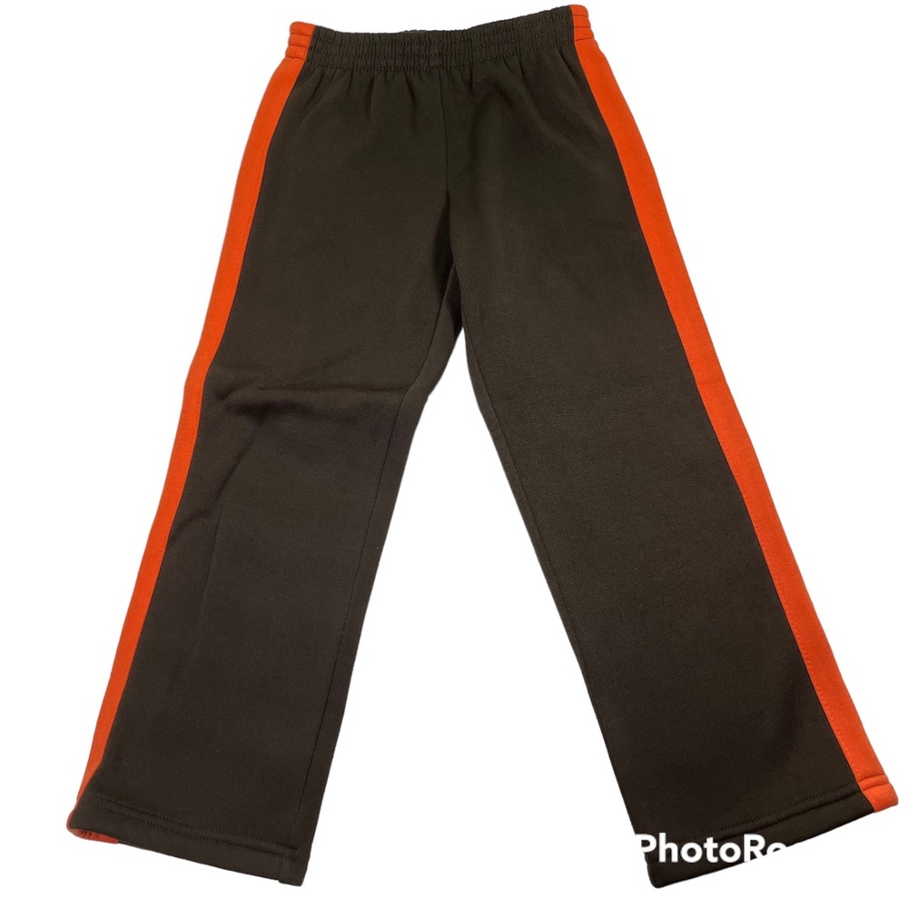 NWOT Boyz Wear Dark Brown Fleece Jogger With Orange Taping Size 5